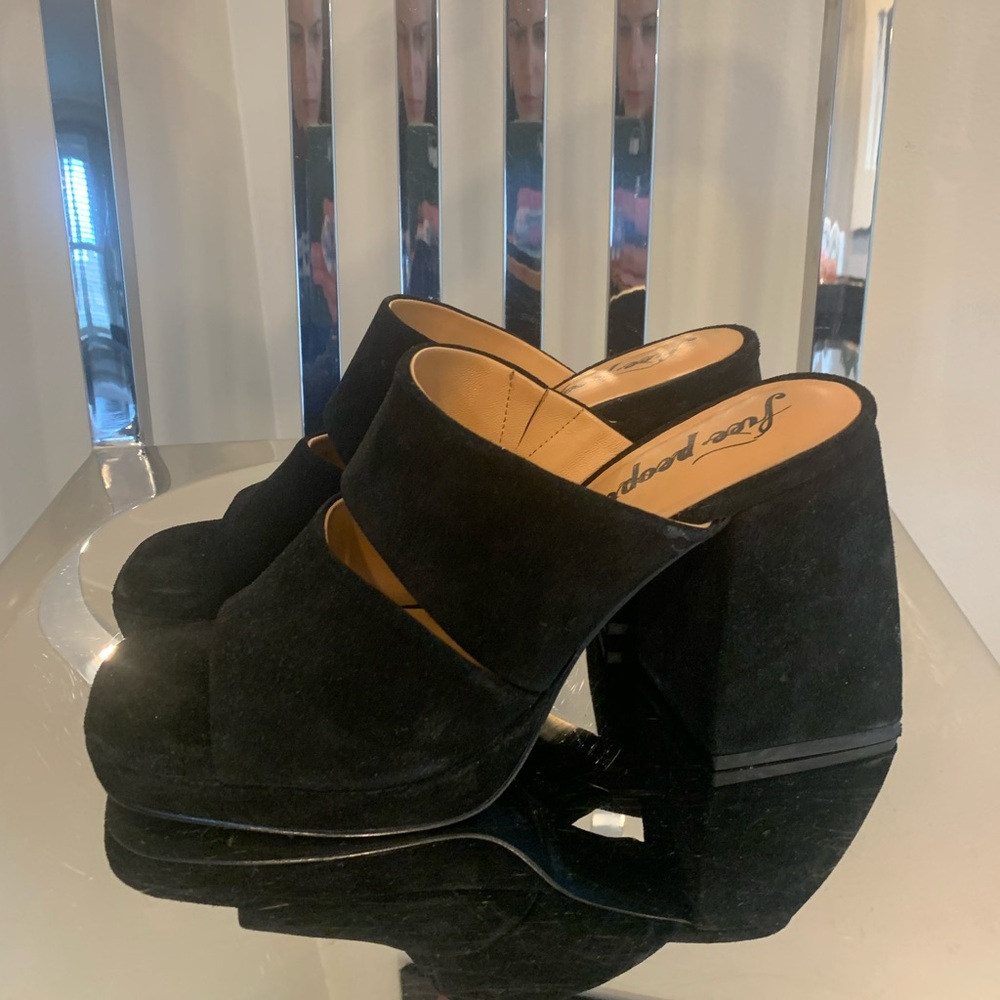Free People Black Mule Sandals